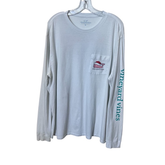 Vineyard Vines Naughty Nice Whale Santa Christmas Long Sleeve Tee - Picture 7 of 13